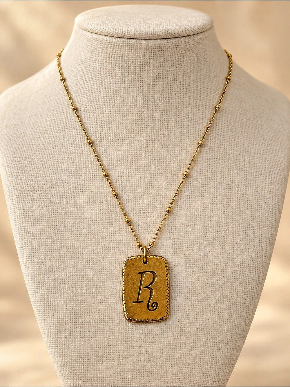 Gold-Tone Initial R Pendant Necklace 299
